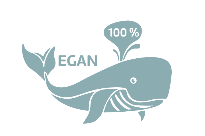 POGS headphones, illustration of whale with 100% vegan